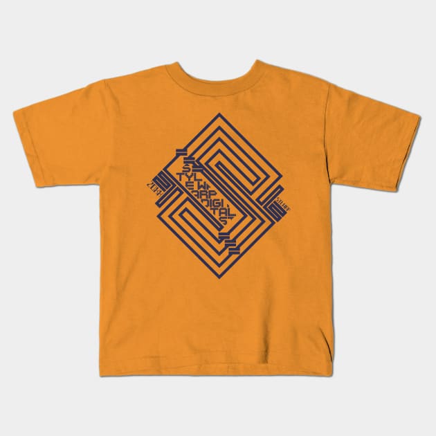 Deco Line 20XX Kids T-Shirt by StyleWarpDigital